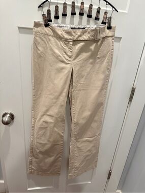 Express Design Studio Editor Size 6 Beige Khaki Buckle Waist Trouser Pants